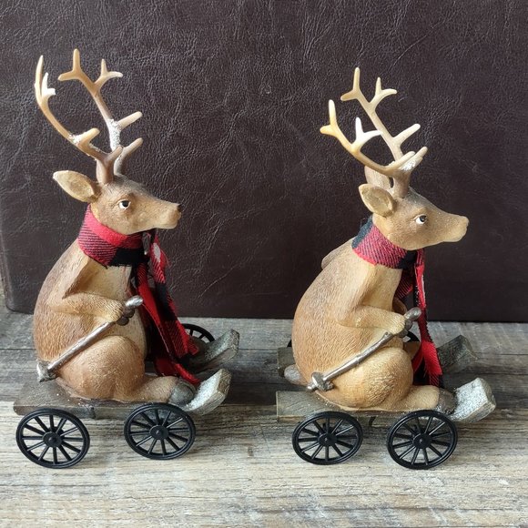 Evergreen Reindeer on Wheels Figurine Set - Picture 4 of 5